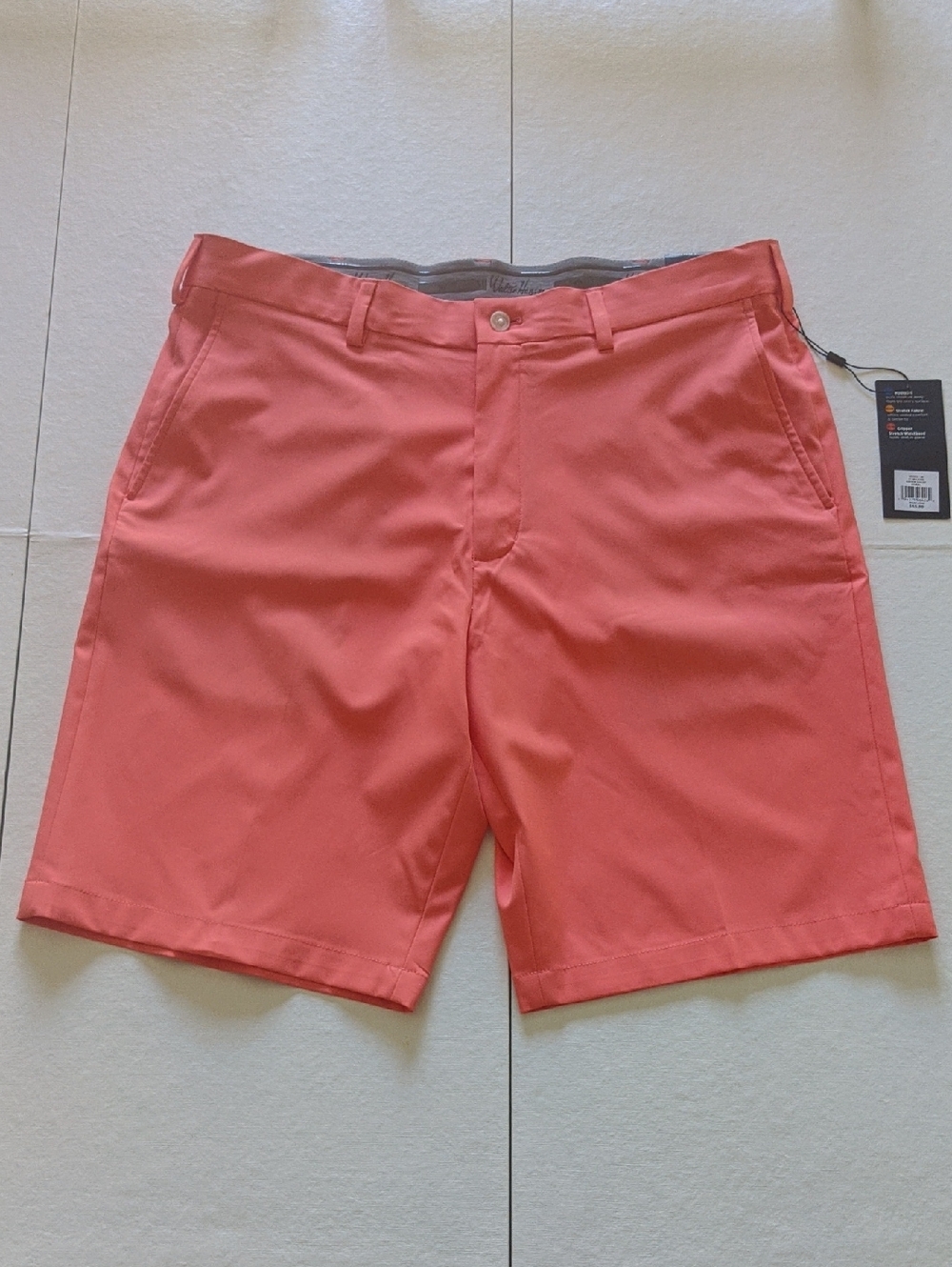 NWT Walter Hagen Coral Flat-Front Men's Shorts 36W
